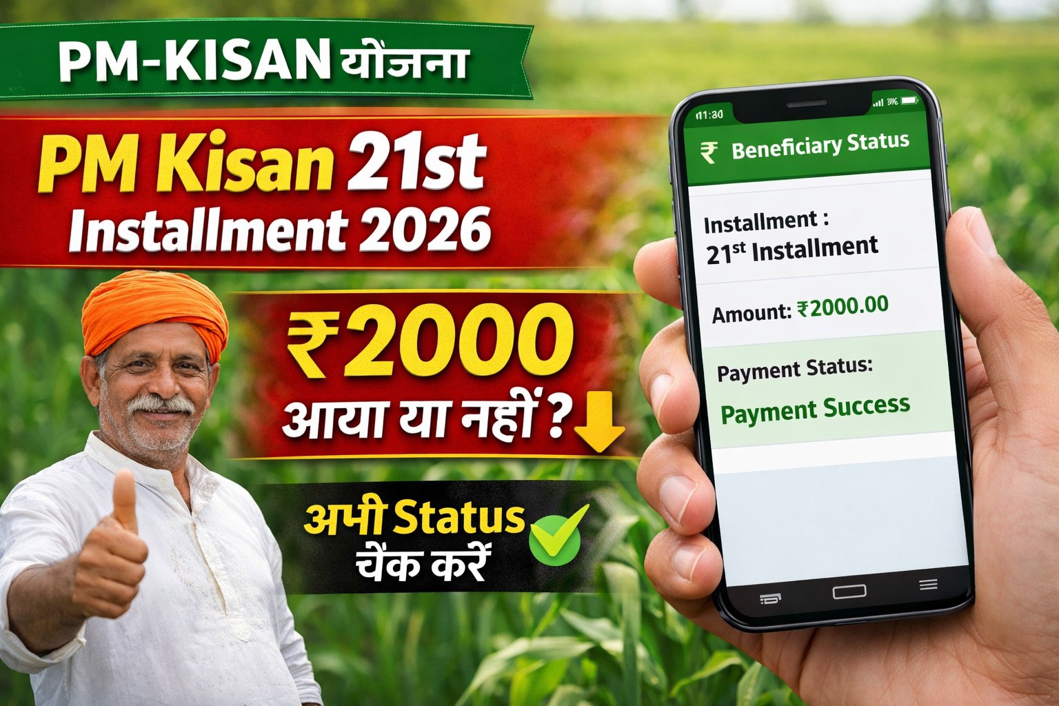 PM Kisan 21st Installment 2026 Status