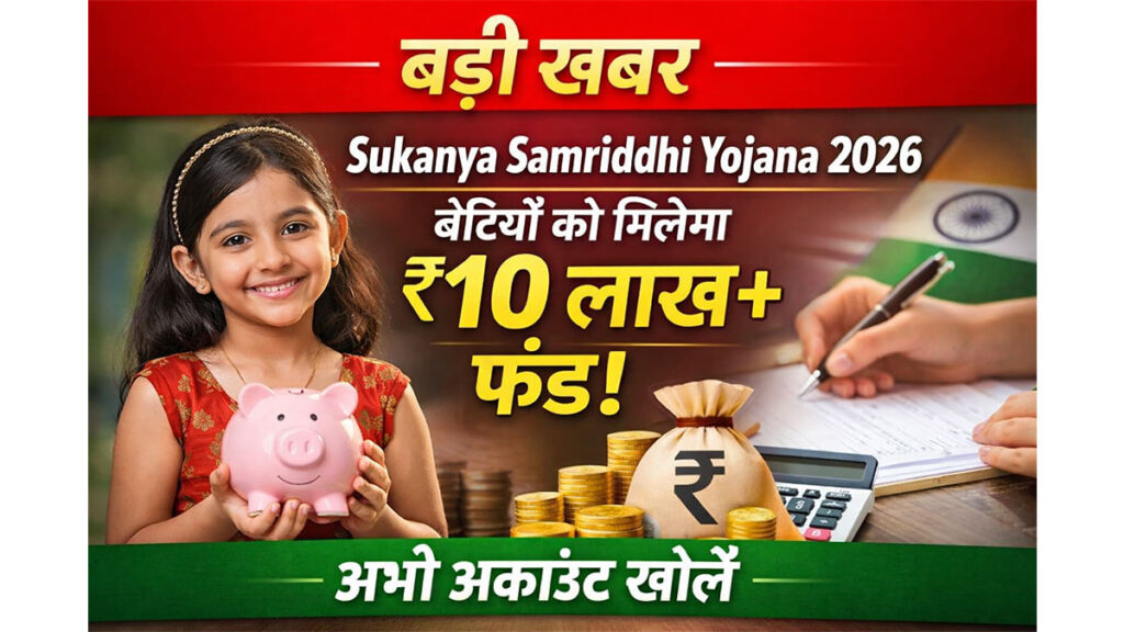 Sukanya Samriddhi Yojana 2026 thumbnail showing girl child savings and ₹10 lakh fund benefit
